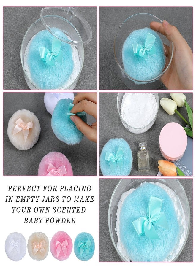 oruola مجموعة أورولا من 4 قطع من إسفنجات البودرة الكبيرة، إسفنجة بودرة ناعمة قابلة للغسل وإعادة الاستخدام للجسم، إسفنجات بودرة سائبة، أداة مكياج رطبة وجافة للأطفال والكبار - Image 5